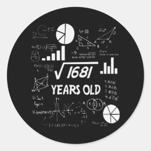 Sticker Rond 41e anniversaire Carré mathématiques racine 41 ans