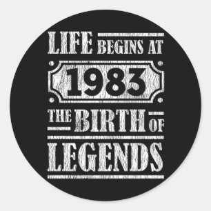 Sticker Rond 42 Ans 1983 Naissance De La Légende 42E Anniversai
