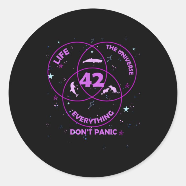 Sticker Rond 42 Answer To Life Universe Everything  (Devant)