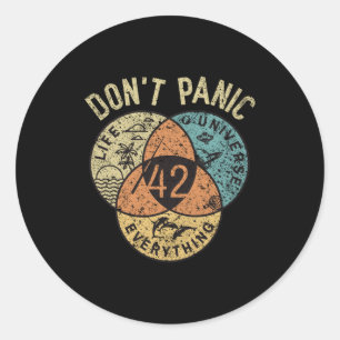 Sticker Rond 42 Réponse à la vie l'univers et tout N'