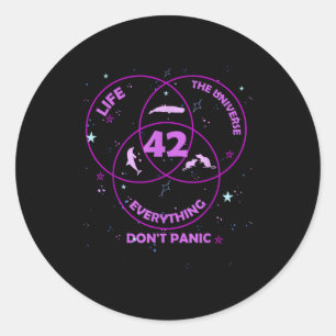 Sticker Rond 42 Réponse à la vie univers tout