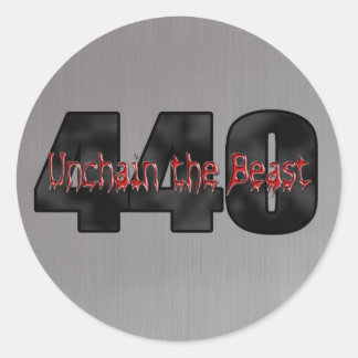 Sticker Rond 440 Mopar Bête gris