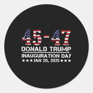 Sticker Rond 45 - 47 Drapeau Usa Trump Jour d'investiture 2025