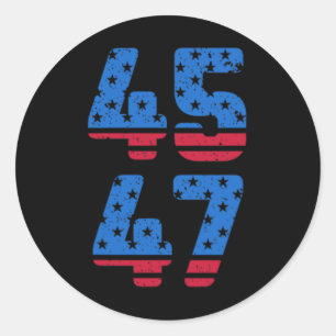 Sticker Rond 45 47 Trump 2024 Jésus est mon sauveur Trump est m