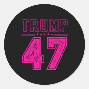 Sticker Rond 45 47 Trump Mens Drapeau Vintage américain Trump 2
