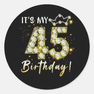 Sticker Rond 45 ans C_s mon anniversaire 45e anniversaire Diamo