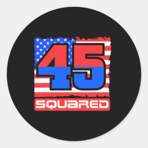 Sticker Rond 45 au carré deuxième mandat de Trump États-Unis 