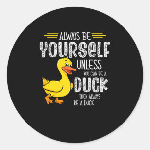 Sticker Rond 45.Canard en caoutchouc pour les amateurs de canar