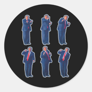 Sticker Rond 45 Le président de la danse Donald J Trump 2024 Ja
