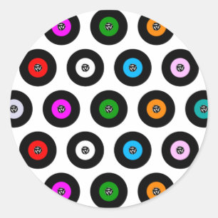 Sticker Rond 45 RPM SIngle record Seamless Background