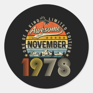 Sticker Rond 45E Impressionnant Depuis Novembre 1978 45