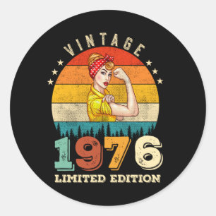 Sticker Rond 46 ans 1976 Vintage 46e anniversaire Cadeaux femme