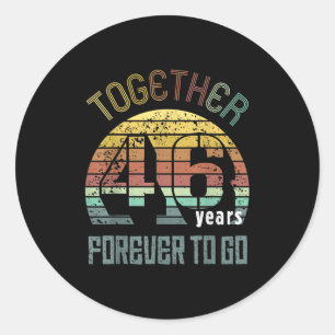 Sticker Rond 46 ans de mariage pour couples assortis