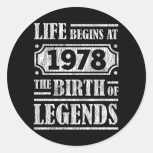 Sticker Rond 47 Ans 1978 Naissance De La Légende 47E Anniversai