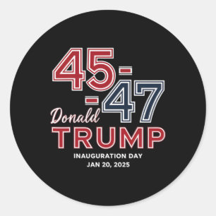 Sticker Rond 47 Jour de l'investiture du président Donald Trump