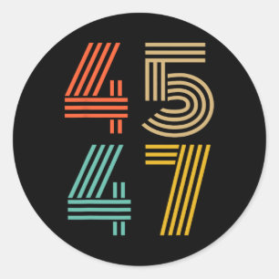 Sticker Rond 47 Trump 2024 Pour Président 4547