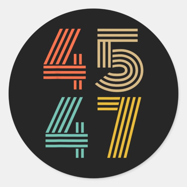 Sticker Rond 47 Trump 2024 Pour Président 4547 (Devant)