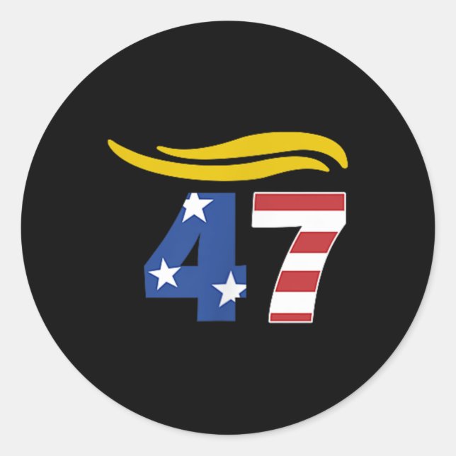 Sticker Rond 47 Trump Cheveux _1 (Devant)