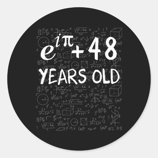 Sticker Rond 47E 47 Math Geek Identité Euler (Devant)