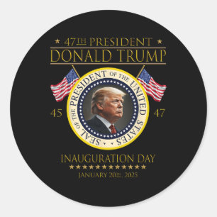 Sticker Rond 47e Jour d'investiture du président Donald Trump 2
