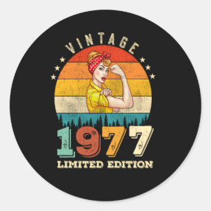 Sticker Rond 48 ans Anniversaire 1977 Vintage 48e anniversaire