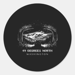 Sticker Rond 49 Degrés Nord Washington Ski Skiing Skieur