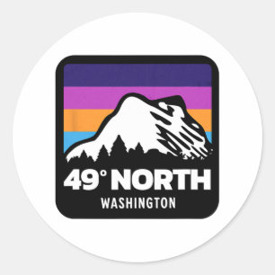 Sticker Rond 49 Degrés North Washington Snowboard Fa