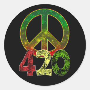 Sticker Rond 4 20 Paix