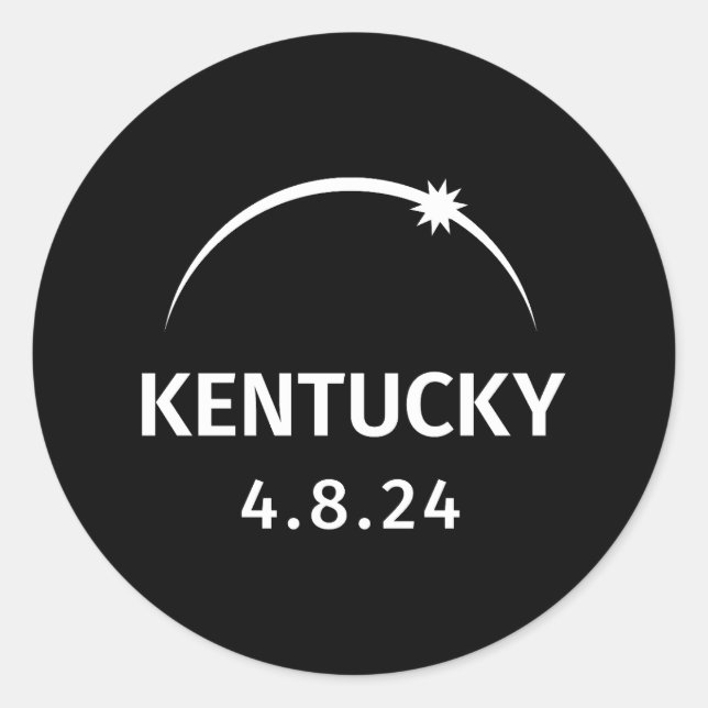 Sticker Rond 4.8.24 Éclipse solaire Kentucky (Devant)