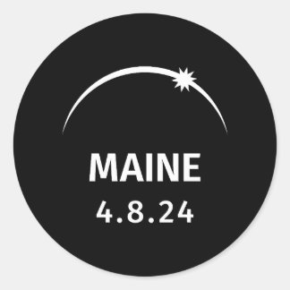 Sticker Rond 4.8.24 Éclipse solaire Maine