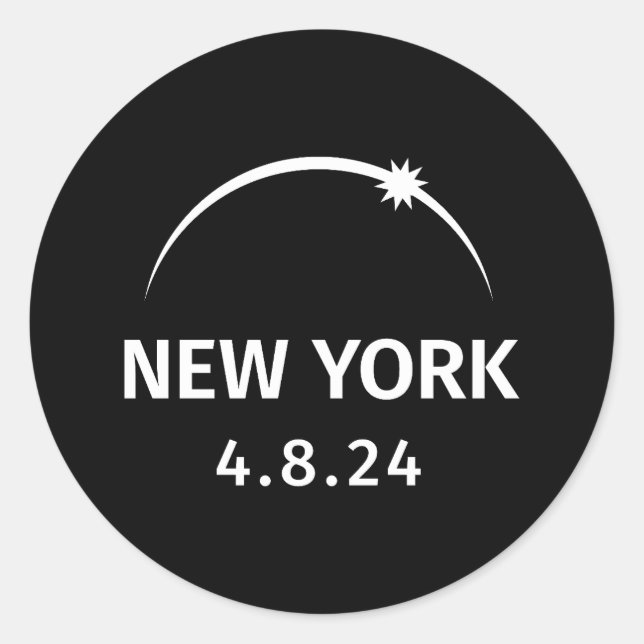 Sticker Rond 4.8.24 Éclipse solaire New York (Devant)