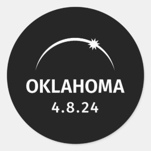 Sticker Rond 4.8.24 Éclipse solaire Oklahoma
