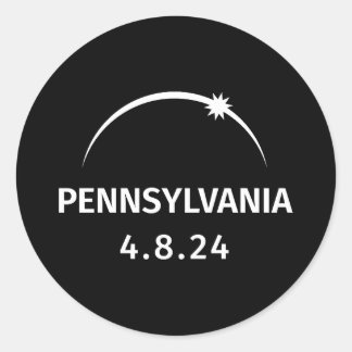 Sticker Rond 4.8.24 Éclipse solaire Pennsylvanie