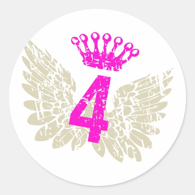 Sticker Rond #4 Ailes framboises (Devant)