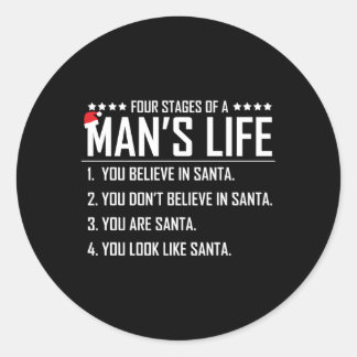 Sticker Rond 4 Étapes De La Vie D'Un 'S- Père Noël- Pour
