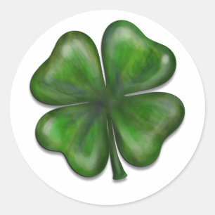Sticker Rond 4 feuilles de trèfle