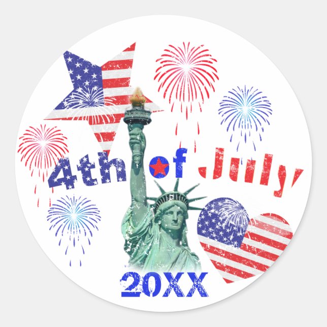 Sticker Rond 4 juillet (Devant)