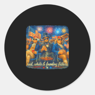 Sticker Rond 4 juillet abraham lincoln vintage 250ème