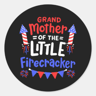 Sticker Rond 4 juillet Anniversaire Grand-Mère Du Petit Fir
