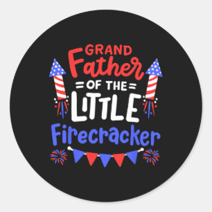 Sticker Rond 4 juillet Anniversaire Grand-Père Du Petit Fir