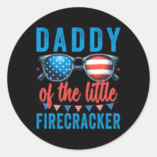Sticker Rond 4 juillet Anniversaire Papa Papa Papa Papa Du Peti