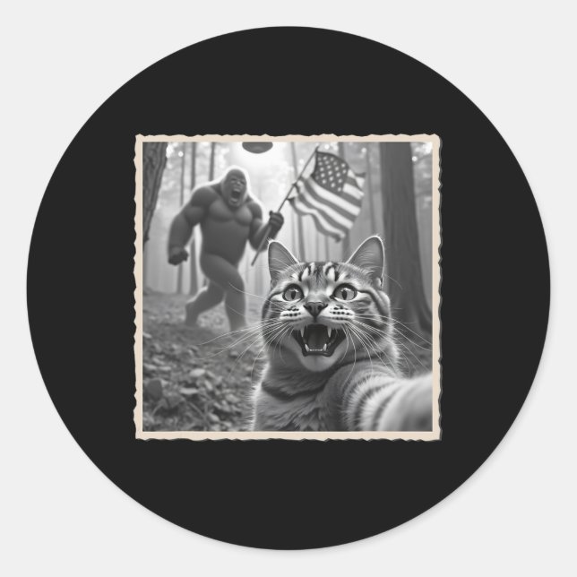 Sticker Rond 4 juillet Bigfoot Et Sasquatch (Devant)