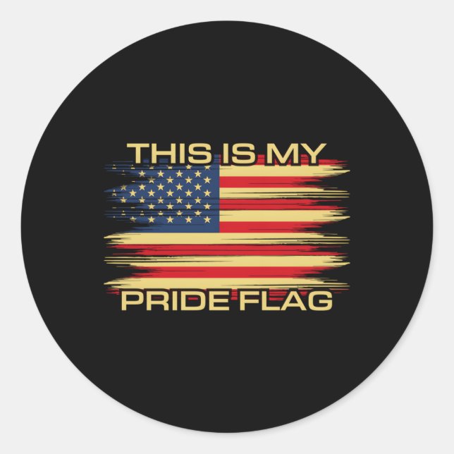 Sticker Rond 4 juillet C'Est Mon Drapeau De Fierté Usa American (Devant)