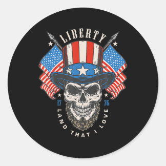 Sticker Rond 4 juillet Chemise patriotique Nous Drapeau America