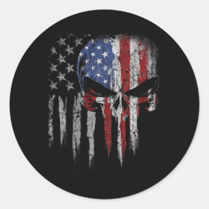 Sticker Rond 4 juillet Chemise Pour Femmes Hommes Drapeau Améri