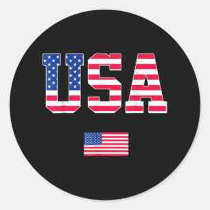 Sticker Rond 4 juillet Chemise USA Patriotique US American Drap