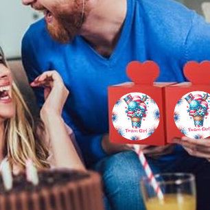 Sticker Rond 4 juillet Crème glacée Genre Reveal Team Girl