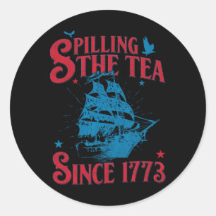 Sticker Rond 4 juillet Déverser Le Thé Depuis 1773 Historique T