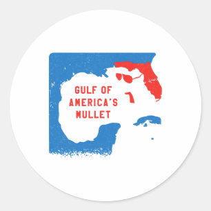 Sticker Rond 4 juillet Drôle La Mullet Du Golfe De L'Amérique