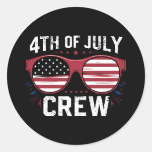 Sticker Rond 4 juillet Équipage Correspondant aux tenues de fam